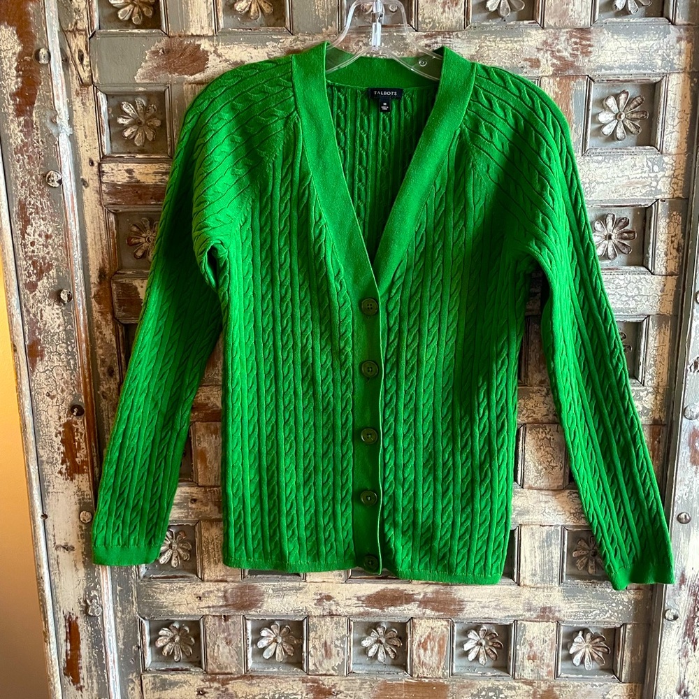 Cardigan Sweater- Kelly Green